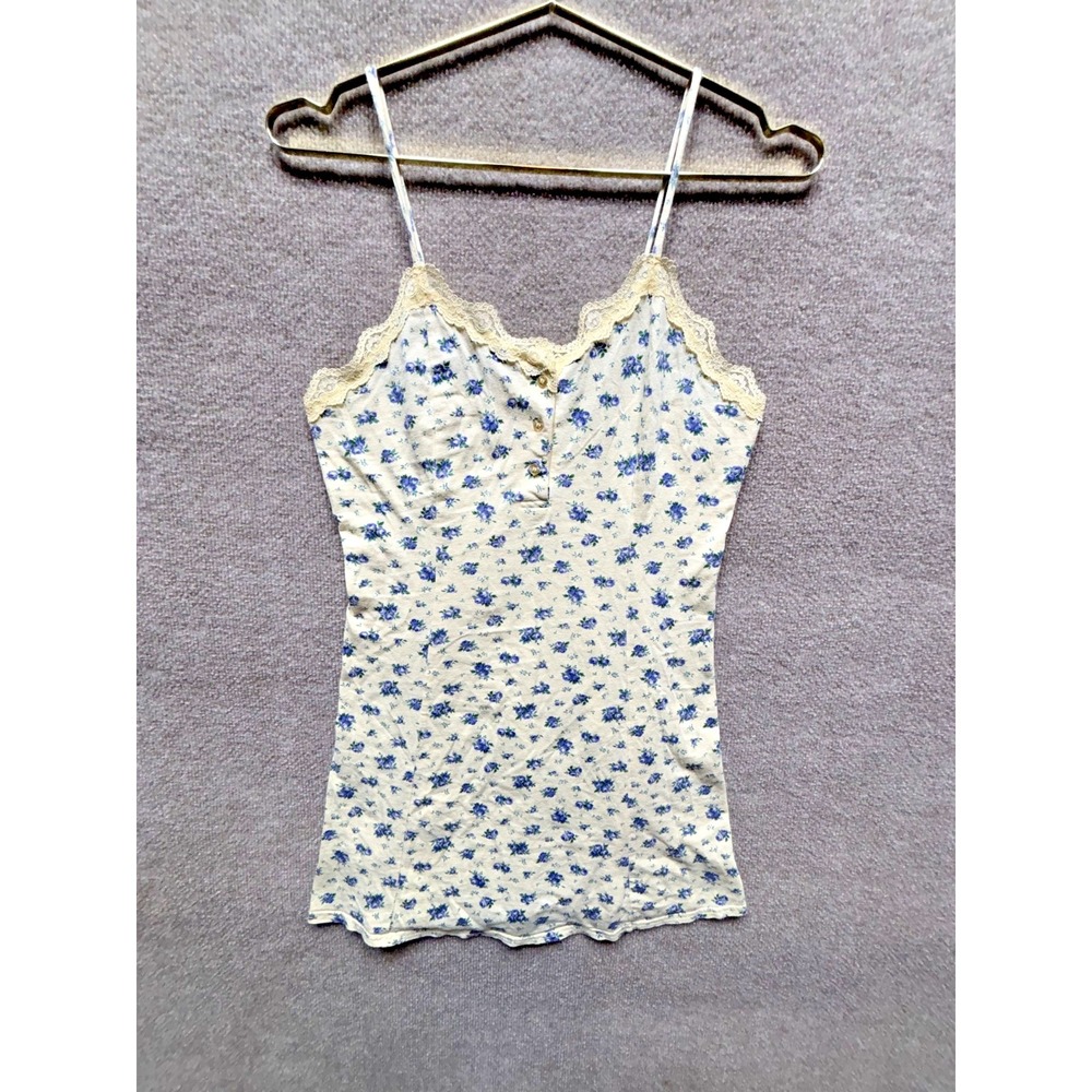Vintage Victoria Secret Mini Slip Dress Lace Detail Cream Floral Small Linerless